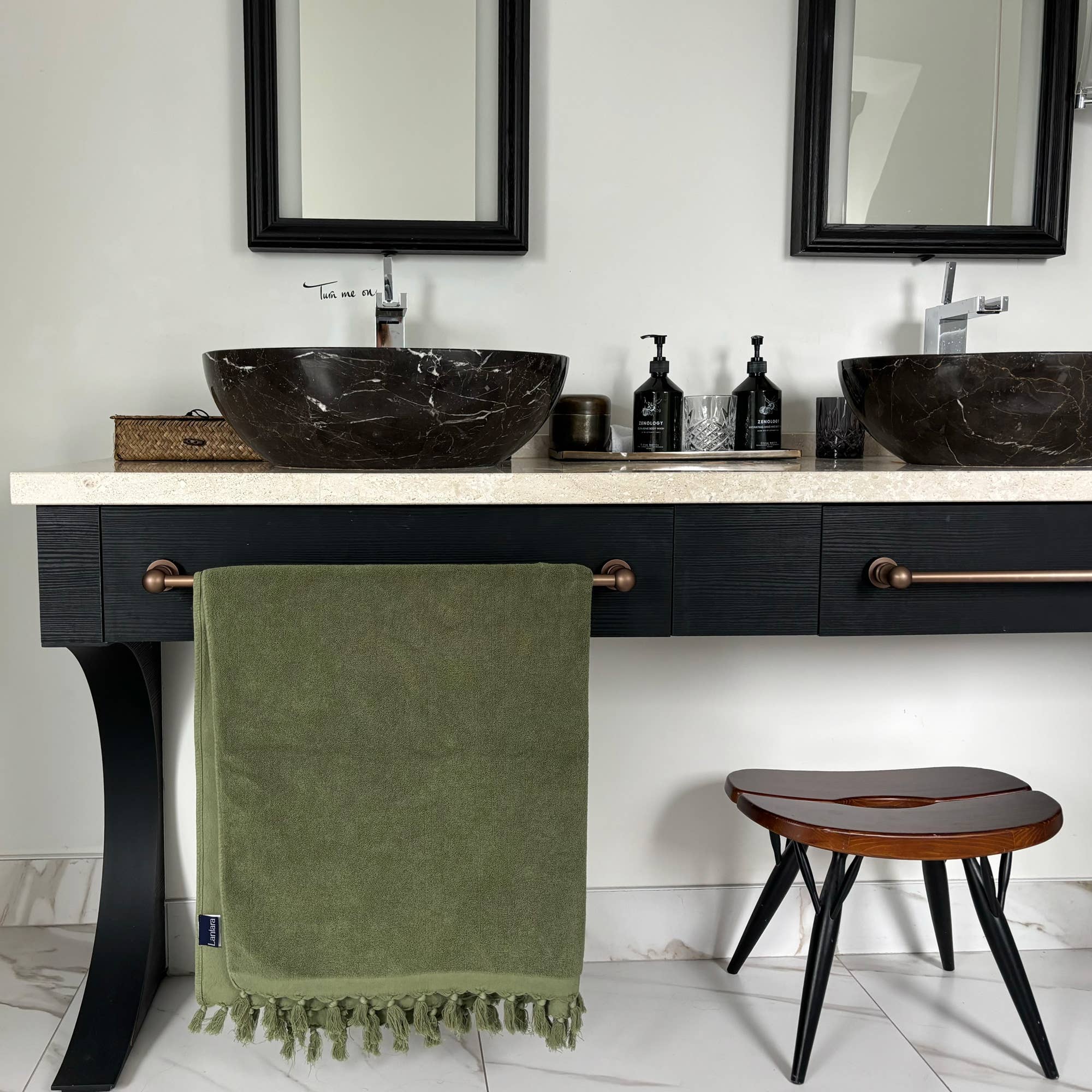 Lantara - Wholesale Bath Towel - Hammam towel Terry cloth - Dark Green - 90x190cm1