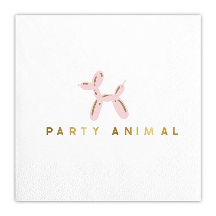 Foil Beverage Napkins - Party Animal for wholesale by Slant Collections by Creative Brands