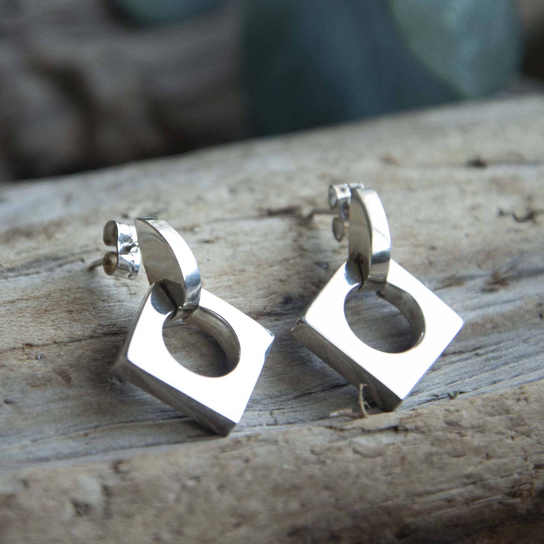 Argento Chic - Wholesale Dangle Earrings - Casey Big Square Earrings0