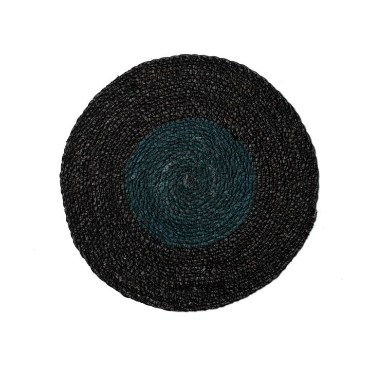 Seagrass Placemats Set of 2 - Black / Blue for wholesale by YOD&CO