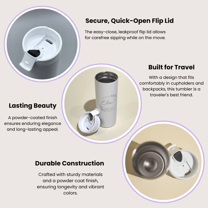 LAMOSE - Wholesale Insulated mug/tumbler - Custom Engraved Business Logo Skinny Coffee Tumbler6