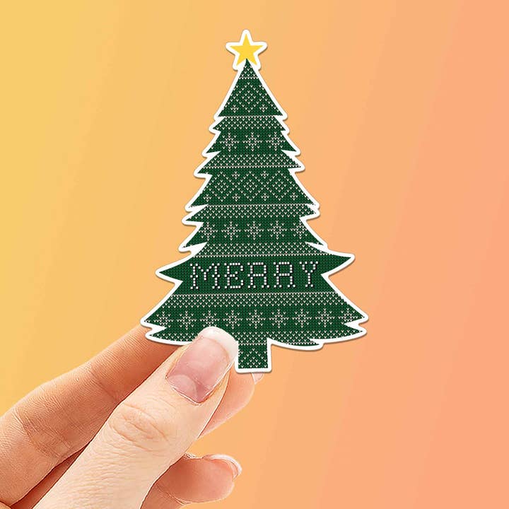 Christmas Tree Sweater Sticker - Cute Holiday Gift for wholesale by Sentinel Supply