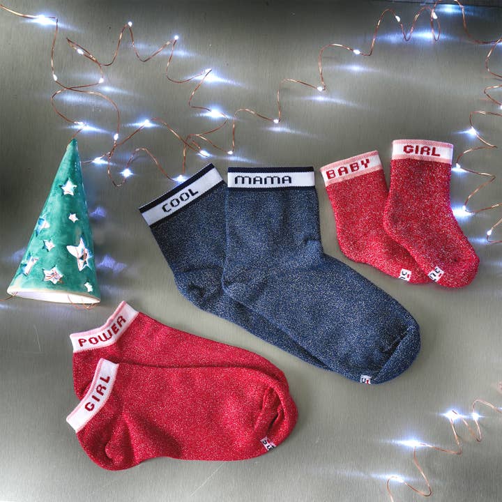 Maison Causettes - Wholesale Socks - Kids - Lurex organic cotton children's socks - Margaux Power4