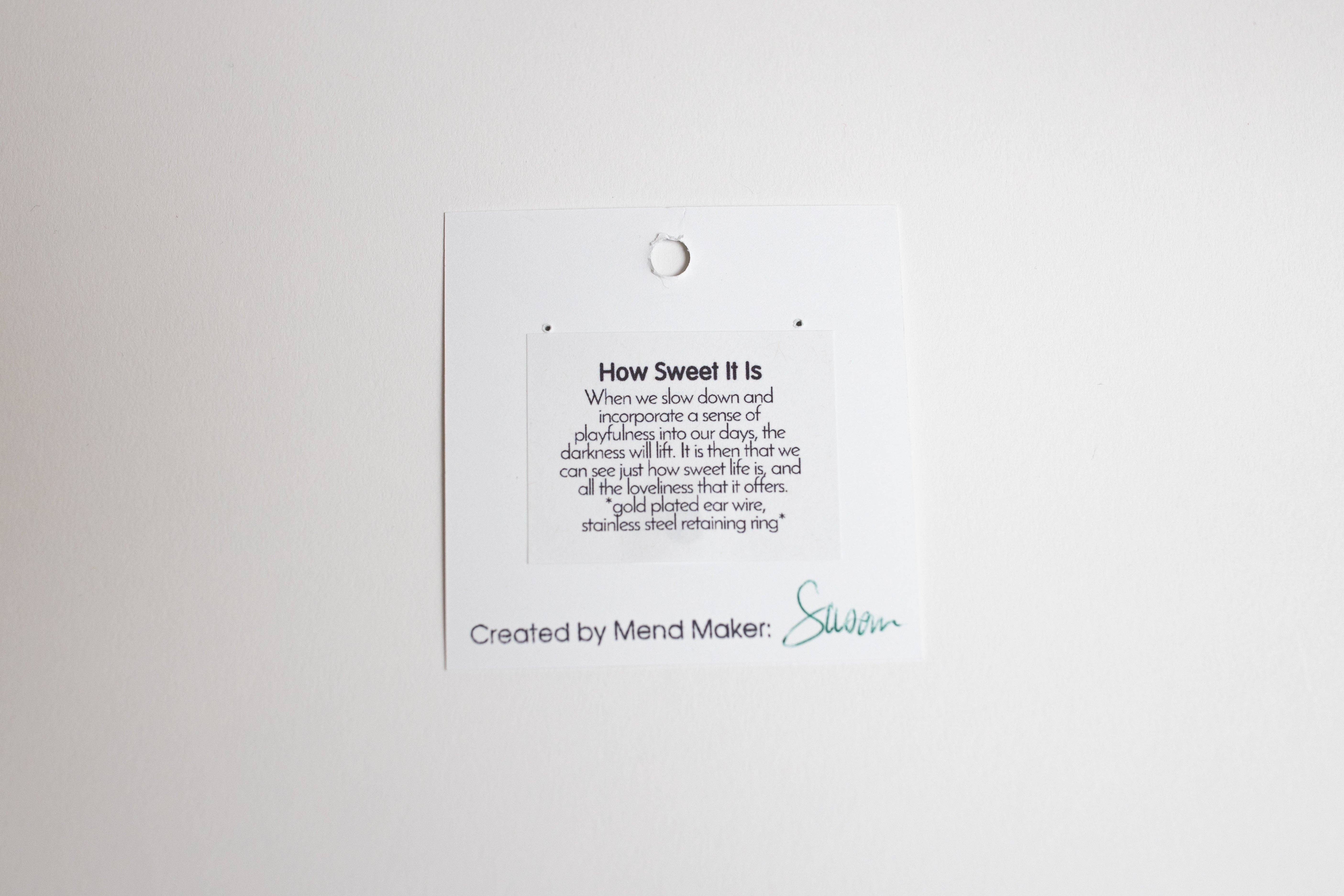 Mend on the Move - Wholesale Dangle Earrings - How Sweet It Is Stainless Steel & Gold Plated Earrings4