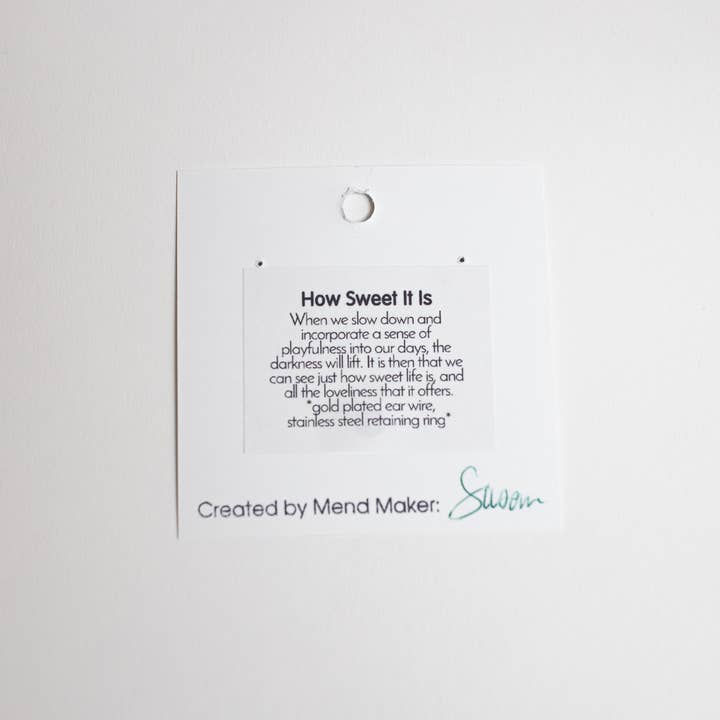 Mend on the Move - Wholesale Dangle Earrings - How Sweet It Is Stainless Steel & Gold Plated Earrings4