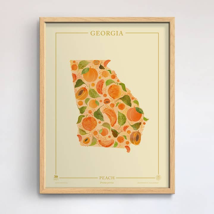 Georgien Indfødte Botaniske Print for engroshandel hos 50 States of Beauty
