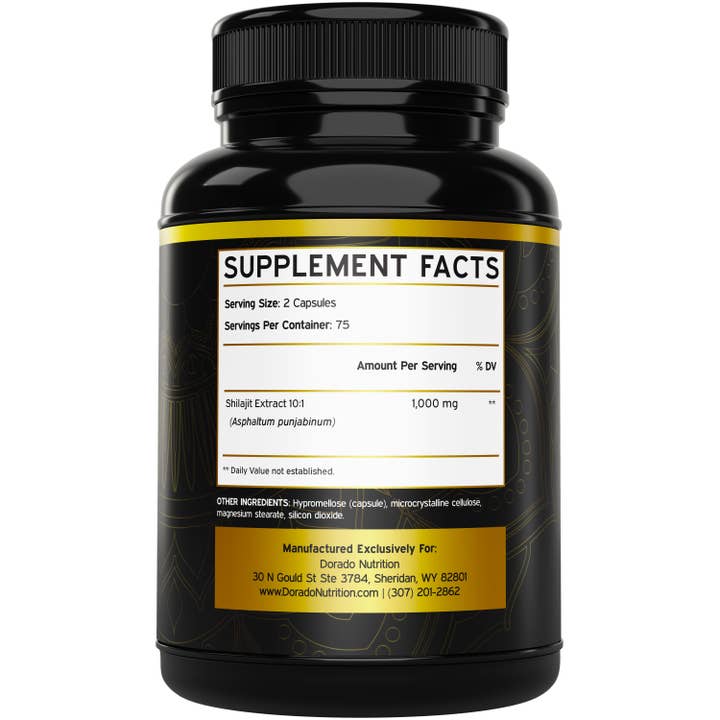 Dorado Nutrition - Wholesale Oral Supplement/Vitamin - Shilajit Supplement 10,000mg (150 Capsules)1