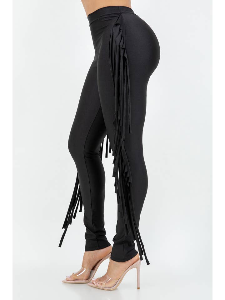 Uptown Apparel - Wholesale Pants - Women's - B11375 ICE SCUBA PANTS WITH SIDE FRINGE3