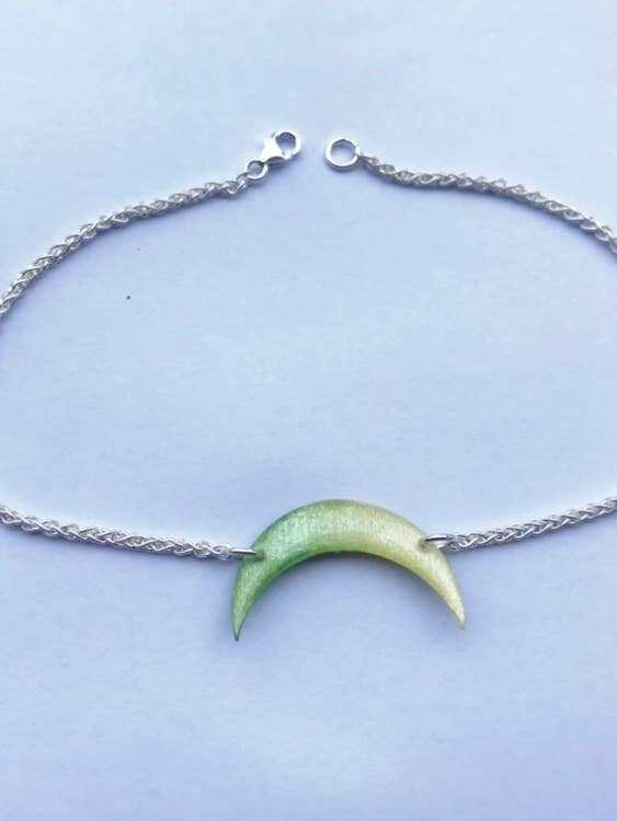 Enkelketting - Maan - geel en groen kleurverloop voor wholesale door La Chaumière à Bijoux