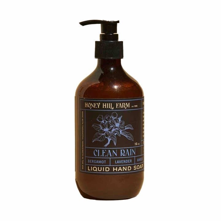 Liquid Hand Soap - Clean Rain 16oz for wholesale by Honey Hill Farm