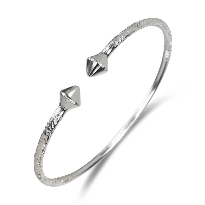 Massief .925 Sterling zilveren slanke kegel West-Indische armband, 1 stuk voor wholesale door Better Jewelry