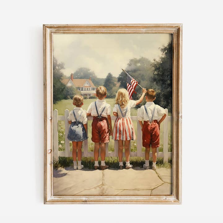 Four Kids in Summer Art Print for wholesale by Paper House Print Shop