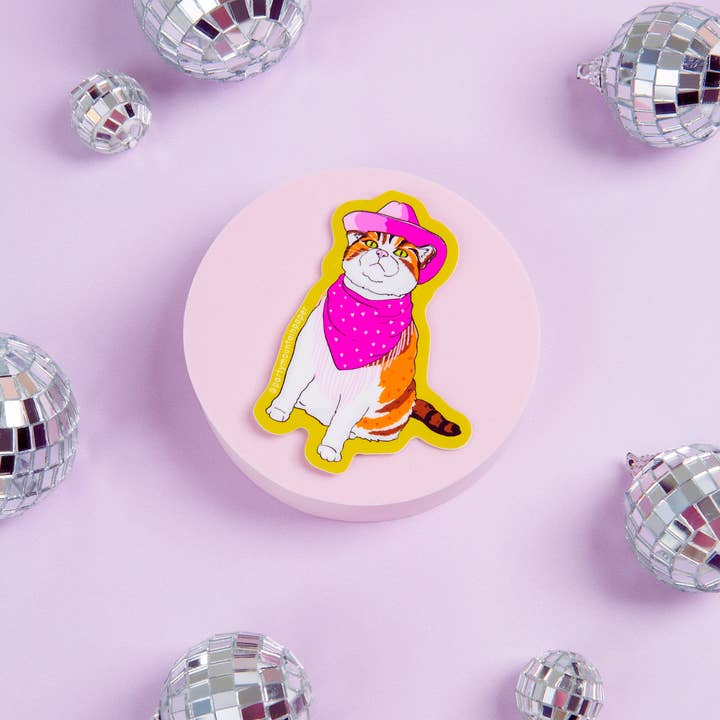 Party Mountain Paper co. - Wholesale Phone & Laptop Stickers - Cowboy Cat Sticker3