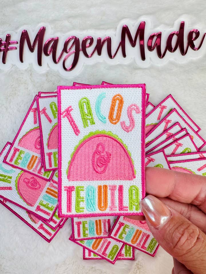 Patch brodé Tacos & Tequilia pour la vente par Magen Made Designs