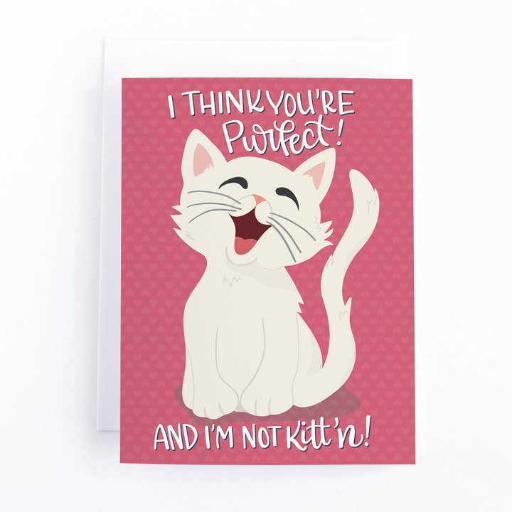 I think you’re purfect... Cat Friendship Card for wholesale by Pedaller Designs