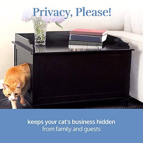 Designer Pet Products, LLC – Caixa de areia para gatos por atacado – Caixa Jumbo Preta para Gato - Enclosure escondido para caixa de areia6