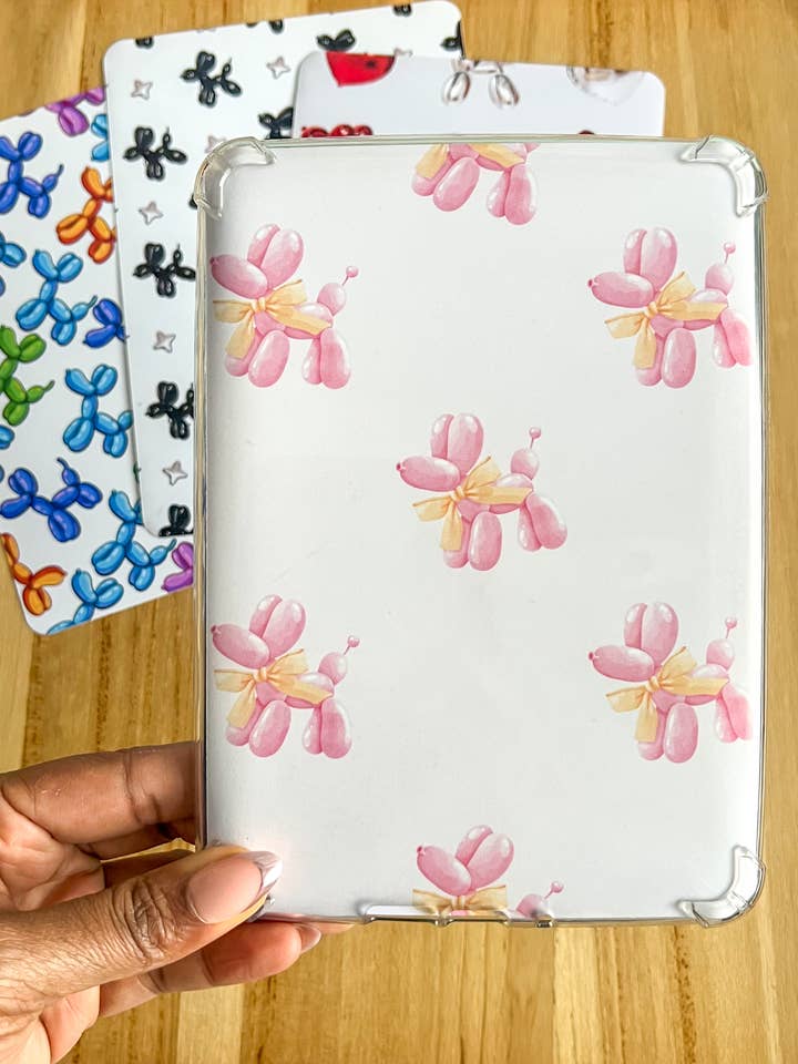 Pink Coquette Balloon Dog E-reader Insert for wholesale by Tia’s Dream Design Co