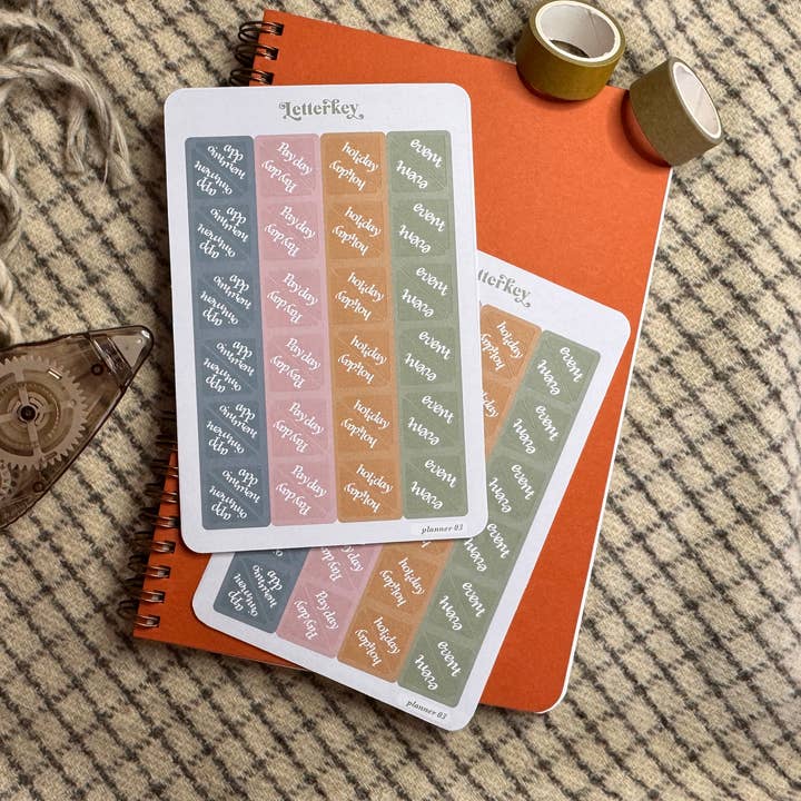Corner Event Planner 03 Sticker Sheet for wholesale by Letter Key