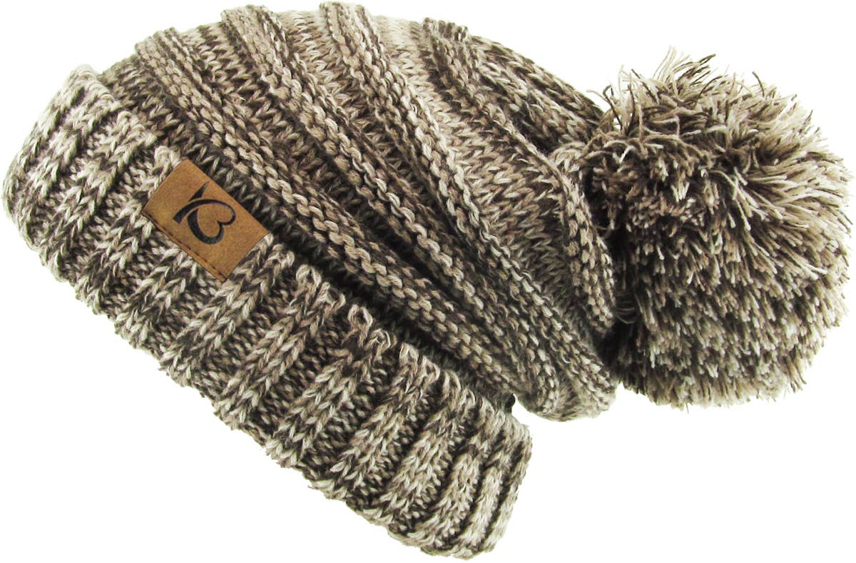 KBETHOS – Großhandel Beanie – Damen – Chunk Pom Pom Grobstrick-Mütze mit Zopfmuster und Rippenstrick5