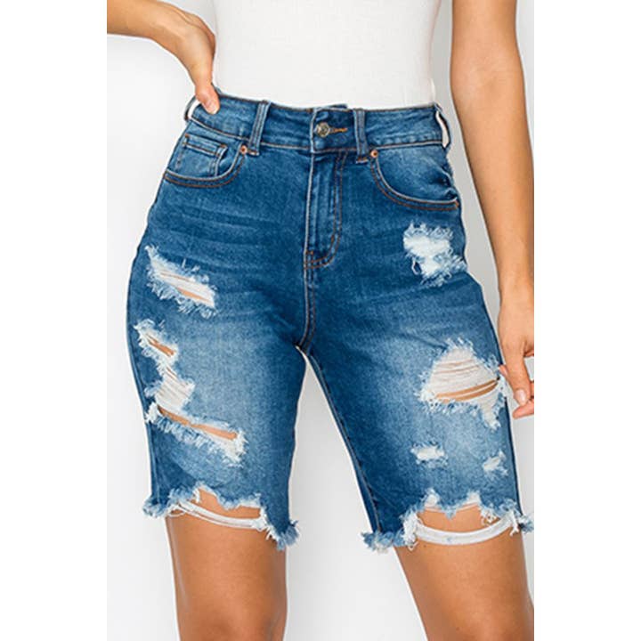HiteJeans – wholesale Shorts – Dam – FÖRSTÖRDA POJKVÄN BERMUDA JEANSSHORTS