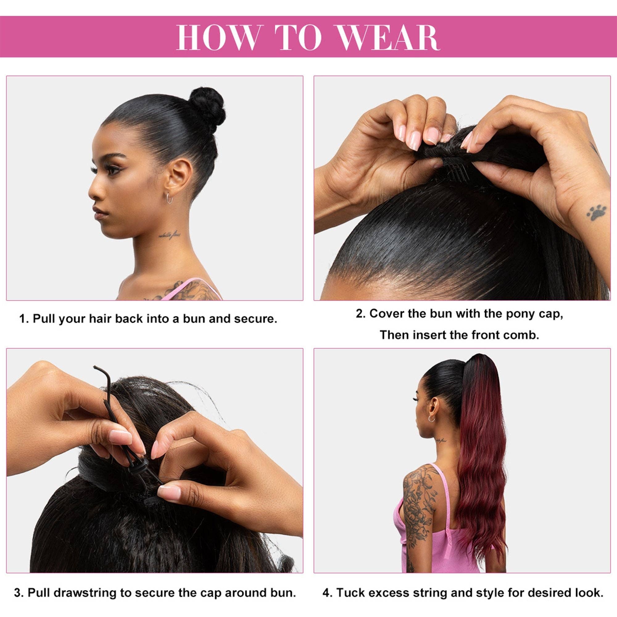 AK Brand - Wholesale Hair Extensions - Long Drawstring Ponytail Hair Extension 22 Inch Synthetic5