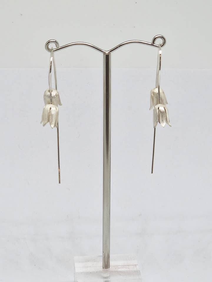 Canterbury bells, campanula, tremblant, bell drop earrings h for wholesale by Andrew O'Dell Jewellery