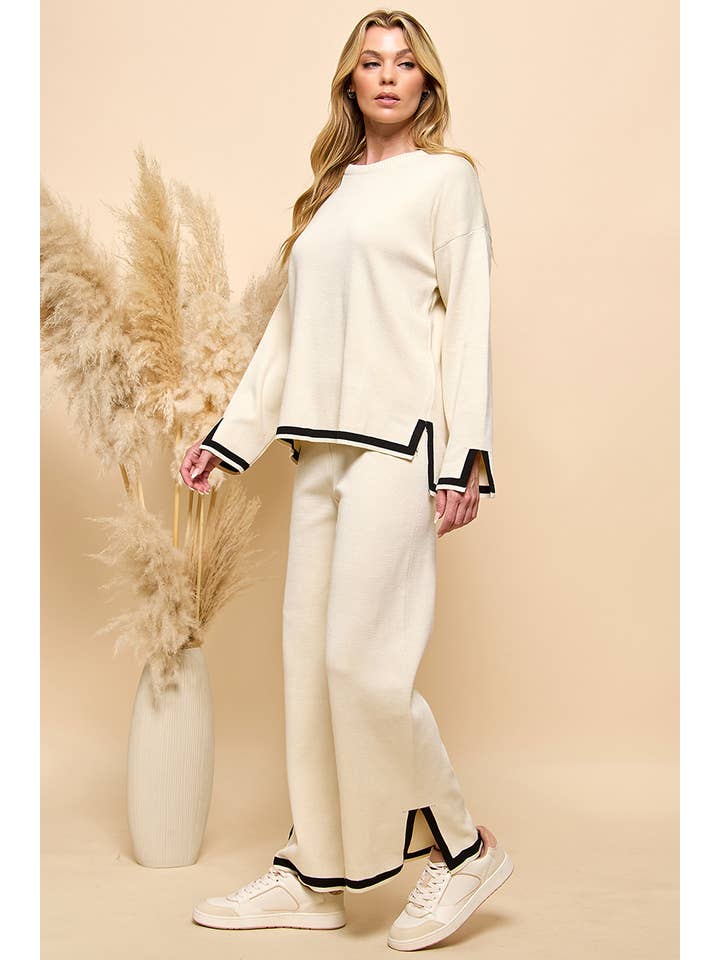 Cezele - Wholesale Lounge Set - Women's - Long Sleeves and Wide Leg Pants Matching Set8