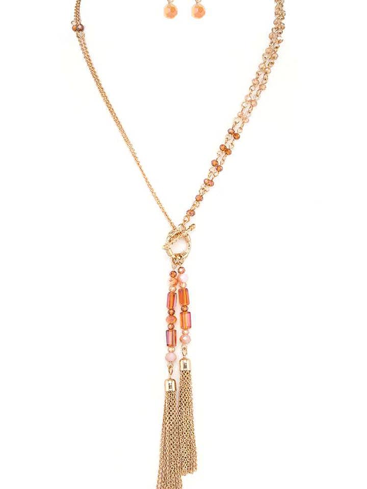 Ensemble de colliers à pompons à chaîne à bascule Mix Crystal pour la vente par Artini Accessories