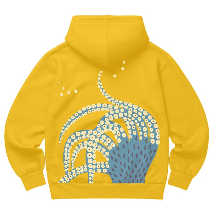 Coq En Pate - Wholesale Hoodie - Kids - Children's organic yellow hoodie - Octopus1