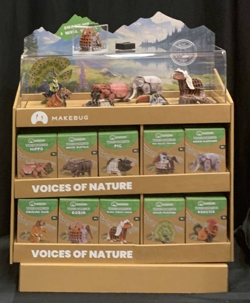 Makebug - Wholesale DIY Craft Kit - Voices of Nature Merchandiser with 50 Animals1