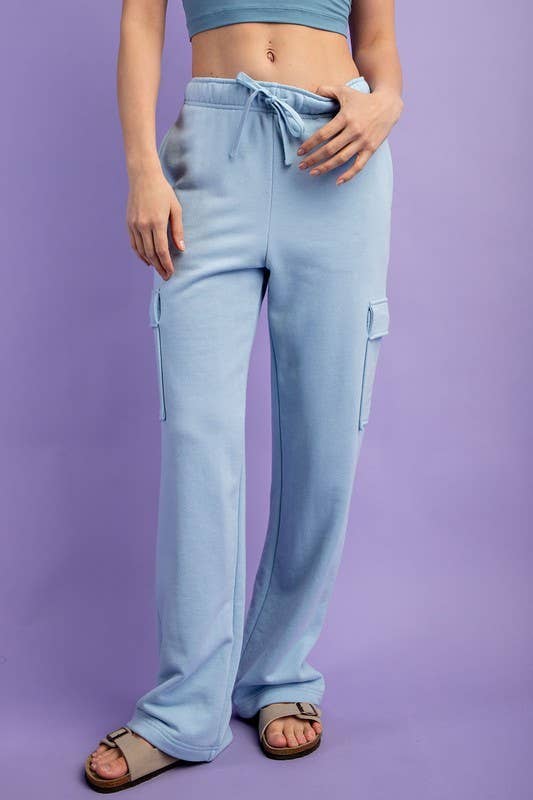 Sunday Morning – wholesale Mjukis- och joggingbyxor – Dam – P206337 RAK FRANSK FROTTÉ CARGO SWEATPANTS4