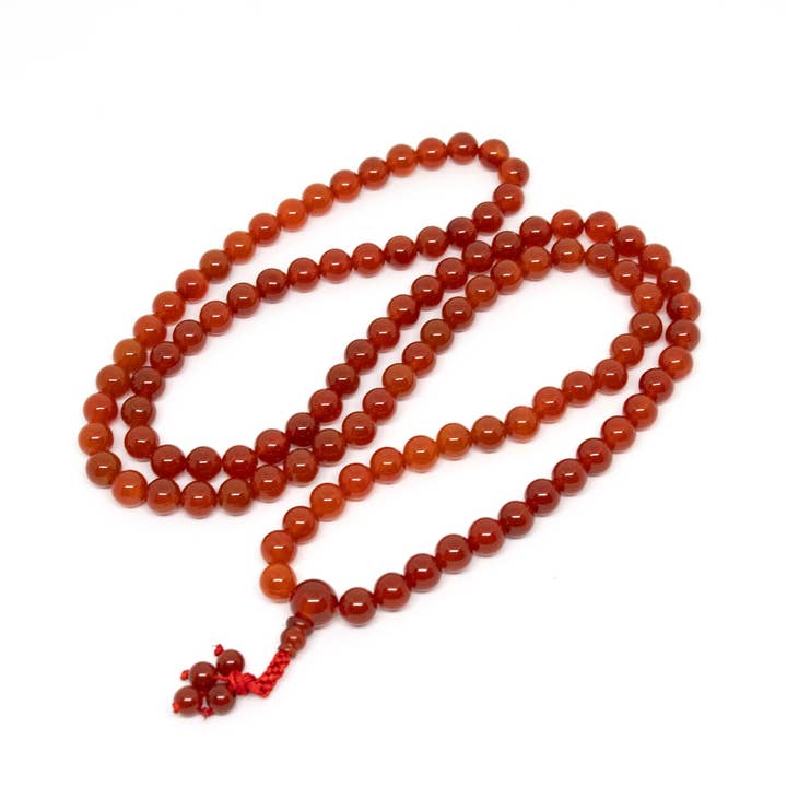 Carnelian Zen 108 Bead Mala - Prayer Beads - 8mm for wholesale by Namu Baru Inc.