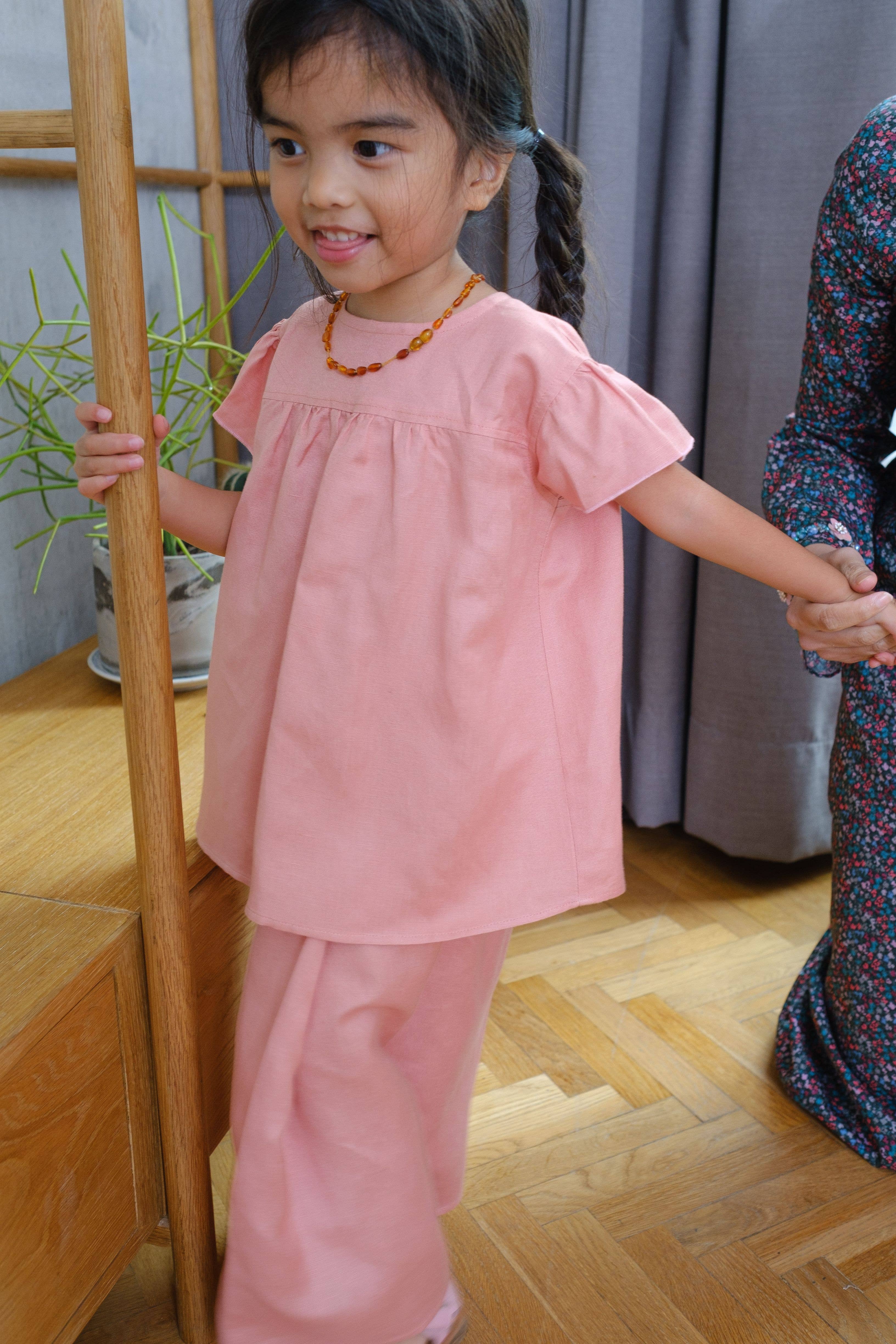 The Natty - Wholesale Dress – Kids - Qaseh Baju Kurung - Pink