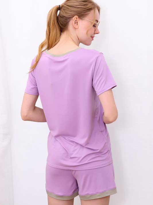 NINEXIS - Wholesale Sleepwear Set - Women's - CWSPJ031_SHORT SLEEVE TOP WITH SHORTS PAJAMA SET4