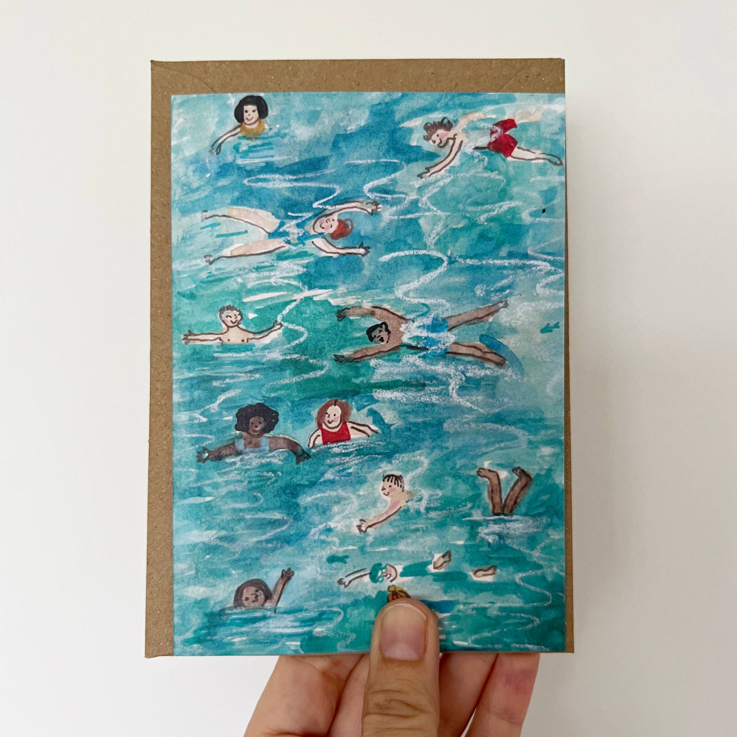 Juliet Thomas Doodles - Wholesale Everyday Greeting Card - Wild swimmers, A6 greetings card1