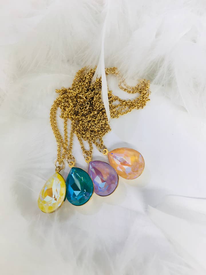 Wonders - vackert halsband med stålkedja och Swarovski-kristaller, 48 cm för wholesale av BijouxHippiechic30