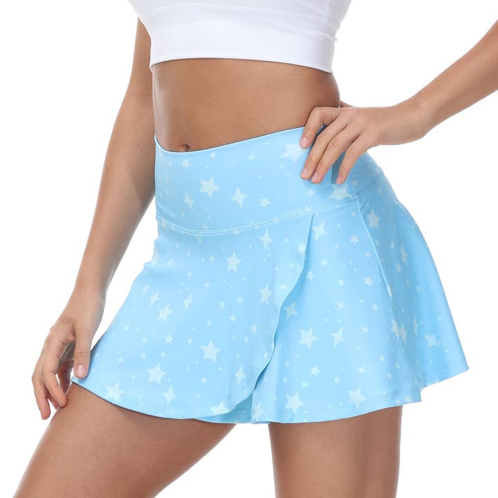 Baby Blue Stars Skort-Skirt for wholesale by Millie Rose