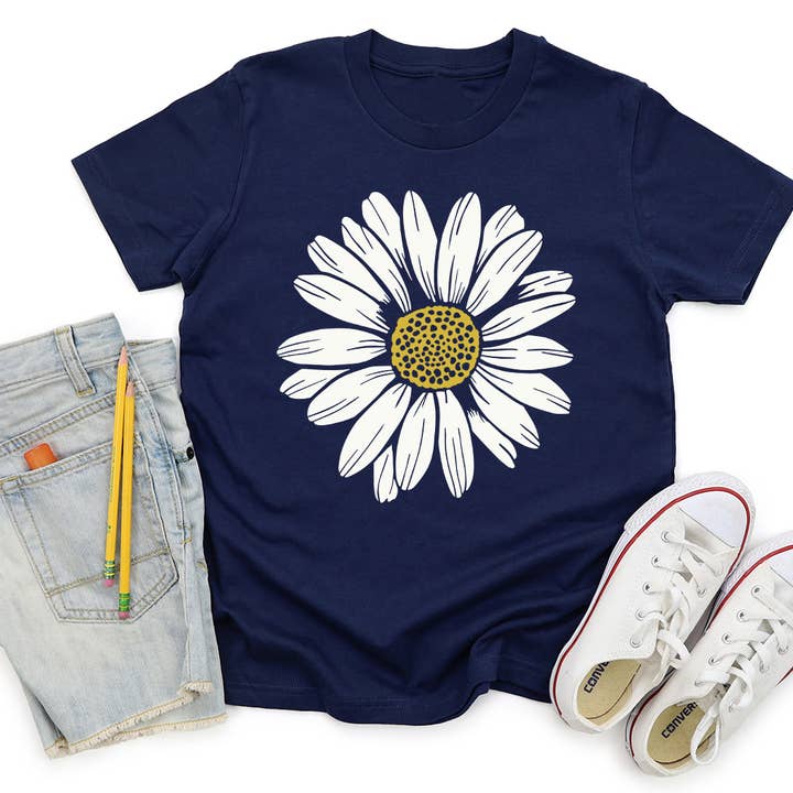 White Daisy Kids Graphic Tee for wholesale by Kids By Kissed Apparel