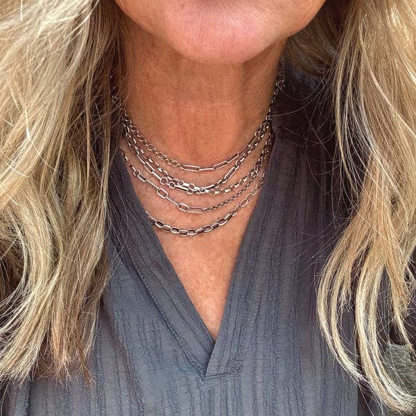 Heidi J Hale - Wholesale Link & Chain Necklace - Sterling Silver “End of Day” Chain Necklace - One Strand2