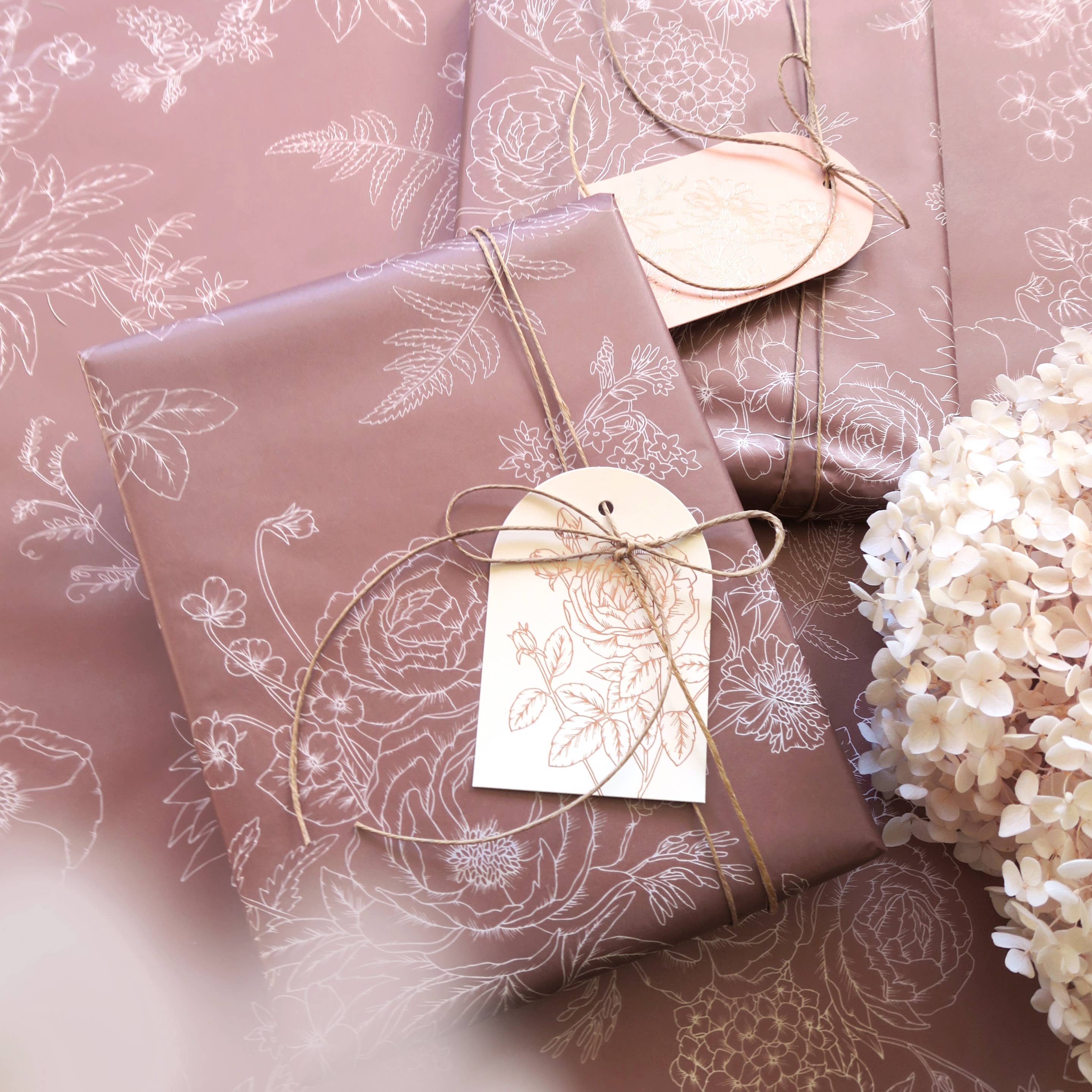 Typoflora - Wholesale Tissue paper - Tissue Paper - Peony in Dusty Mauve1