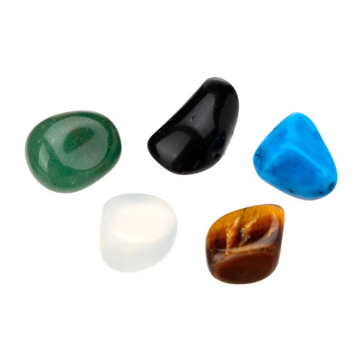 Puckator Ltd - Wholesale Spiritual Stone/Crystal - Set of 5 Luck & Wealth Stones