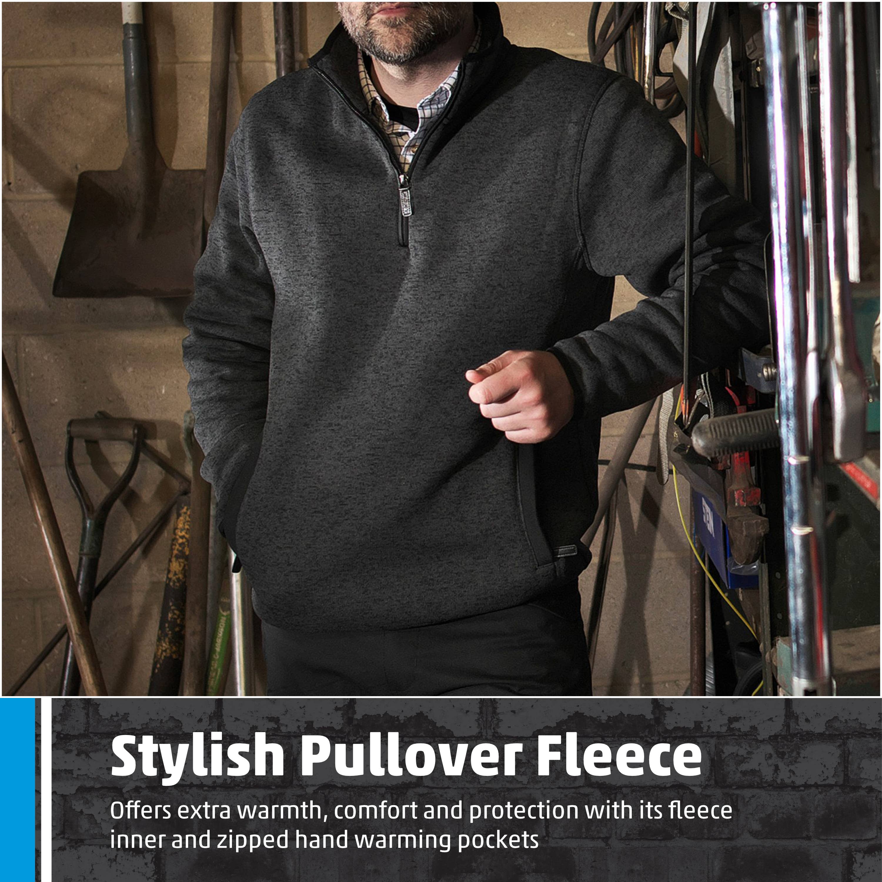 TuffStuff Workwear – Engroshandel Sweatshirt - Herre – Fort Easton pullover med fleecefor og lynlåslomme til håndvarmer5