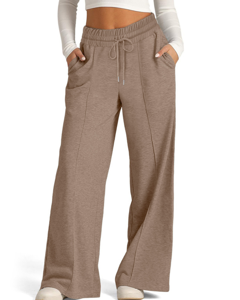 NINEXIS - Wholesale Pants - Women's - CWBLP1855_SOLID COLOR WAIST WIDE-LEG CASUAL TROUSERS11