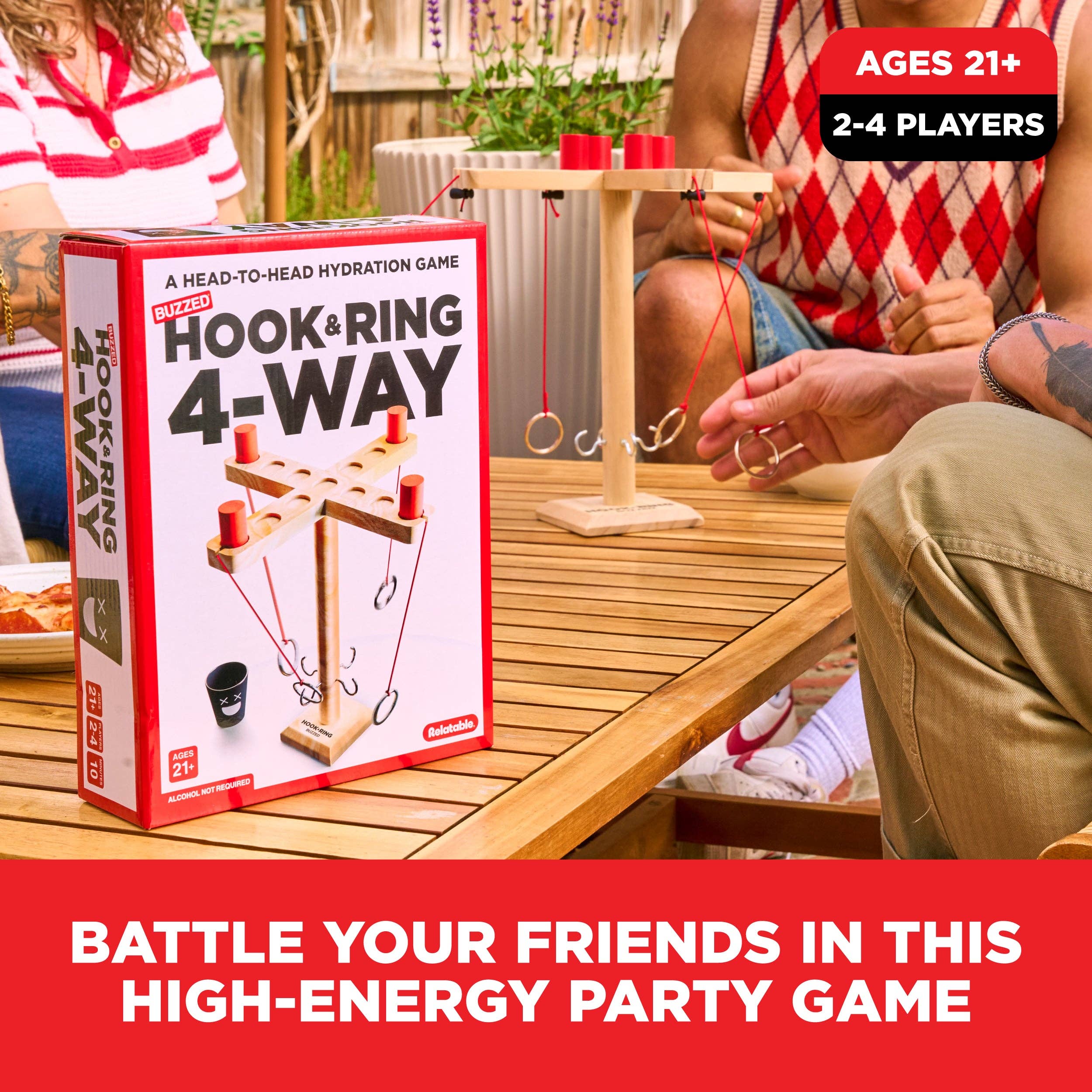 What Do You Meme - Wholesale Board Game - Buzzed 4-Way Hook & Ring - Ring Toss Drinking Game Ages 21+ 2