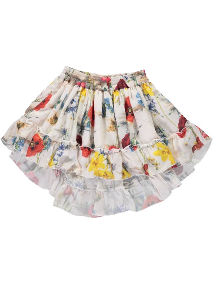 IVORY PS23S004006 - Mullet skirt with floral print for wholesale on Faire