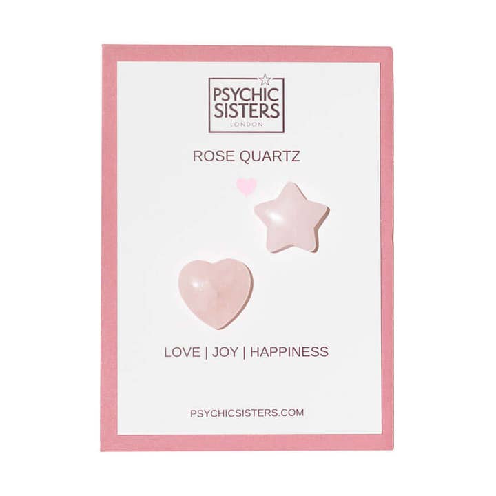 Carte de Pierre Précieuse en Quartz Rose pour la vente par Psychic Sisters