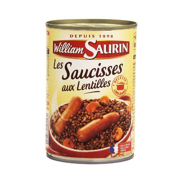 William Saurin Saucisses and Lentils 840g for wholesale by France At Home