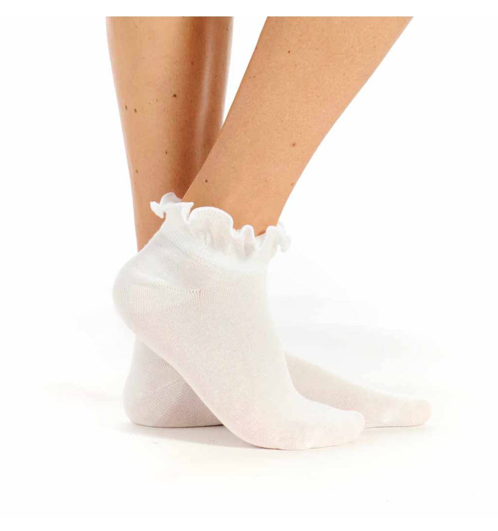 FIL DE JOUR - Wholesale Socks - Women's - Lace-trimmed organic cotton ankle sock1