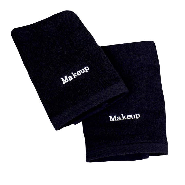 The Pillow Bar - Wholesale Wash Cloth - Black Make Up Washcloths, Set of 2