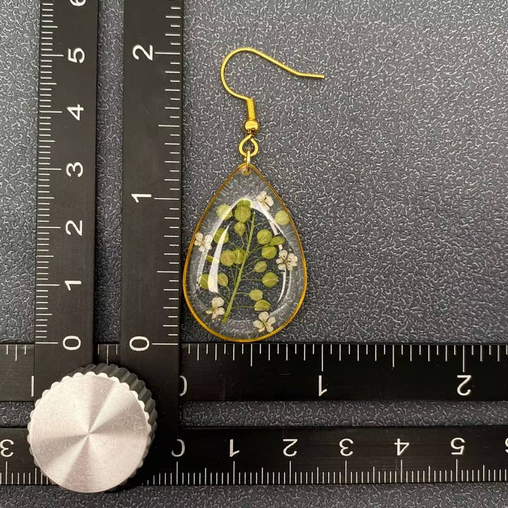 Mio Queena - Wholesale Dangle Earrings - Lepidium Apetalum Dried Flowers Drop Dangle Earrings - PDF3